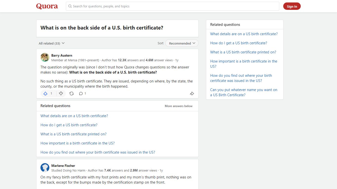 What is on the back side of a U.S. birth certificate? - Quora